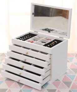 Alternative view of 6 rekeszes ékszertartó, fehér