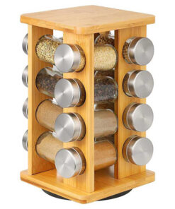 Bambusz fűszertartó állvány, 16db-os