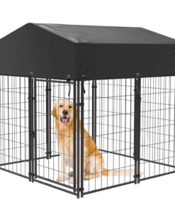 Kültéri fém kutyakennel UV álló szövettetővel