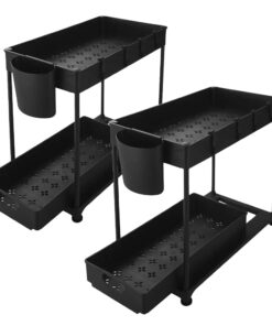 Mosogató alá helyezhető 2 szintes rendszerező állvány 2db, fekete