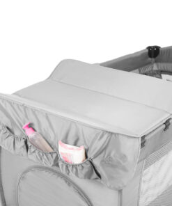 Alternative view of Utazóágy pelenkázó lappal és játékhíddal, szürke