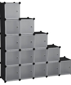 Kombinálható tároló kocka 15db, fekete