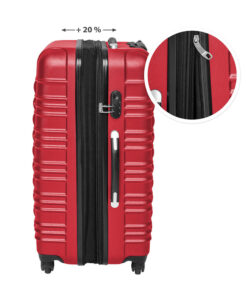 Alternative view of 4 db-os merev falú bőrönd szett, 4 színben-piros