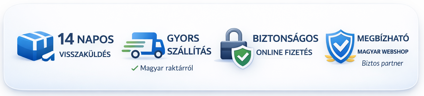 Biztonságos vásárlás – 14 napos visszaküldés, gyors szállítás, biztonságos fizetés