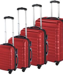 4 db-os merev falú bőrönd szett, 4 színben-piros