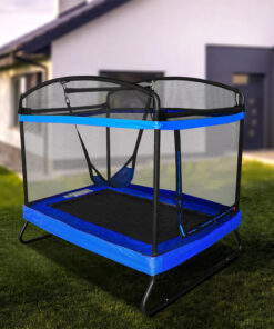 Trambulin gyerekeknek hintával és biztonsági hálóval