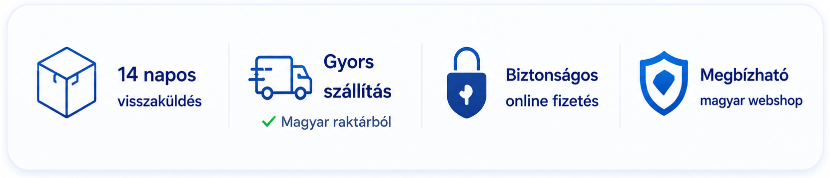 Biztonságos vásárlás – 14 napos visszaküldés, gyors szállítás, biztonságos fizetés
